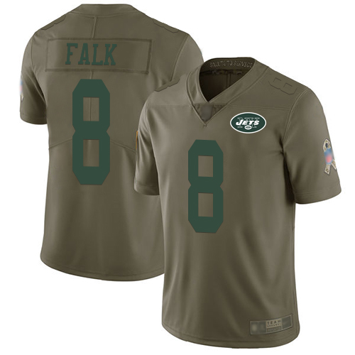 New York Jets Limited Olive Men Luke Falk Jersey NFL Football #8 2017 Salute to Service